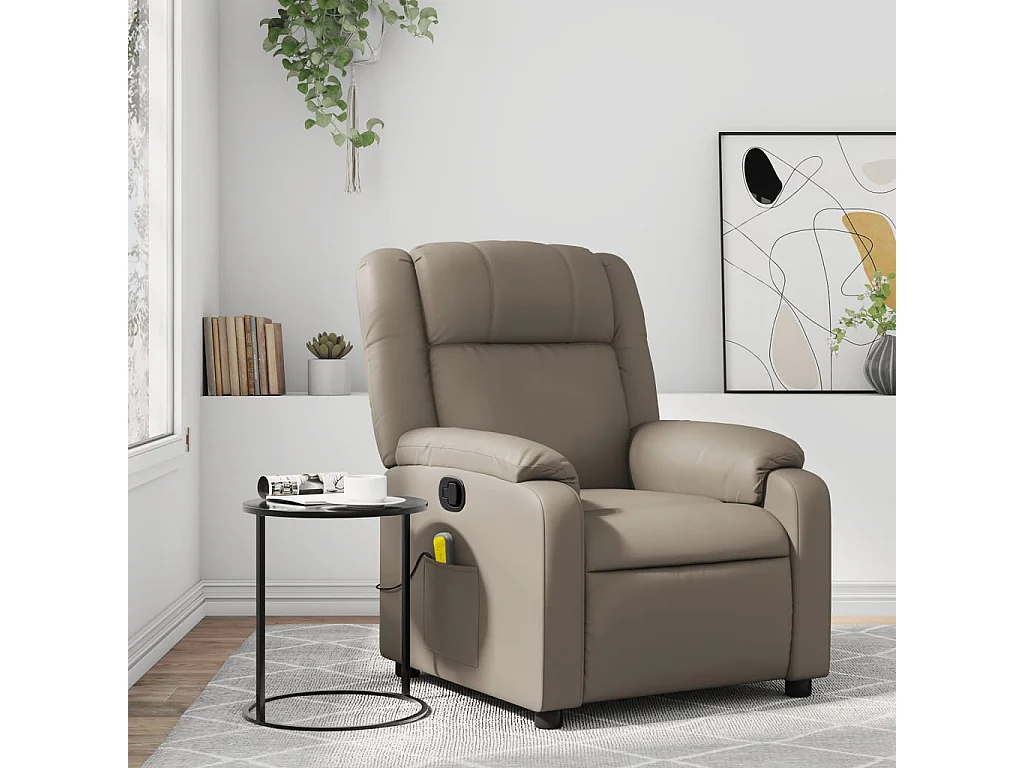 Fauteuil massant inclinable Cappuccino Similicuir