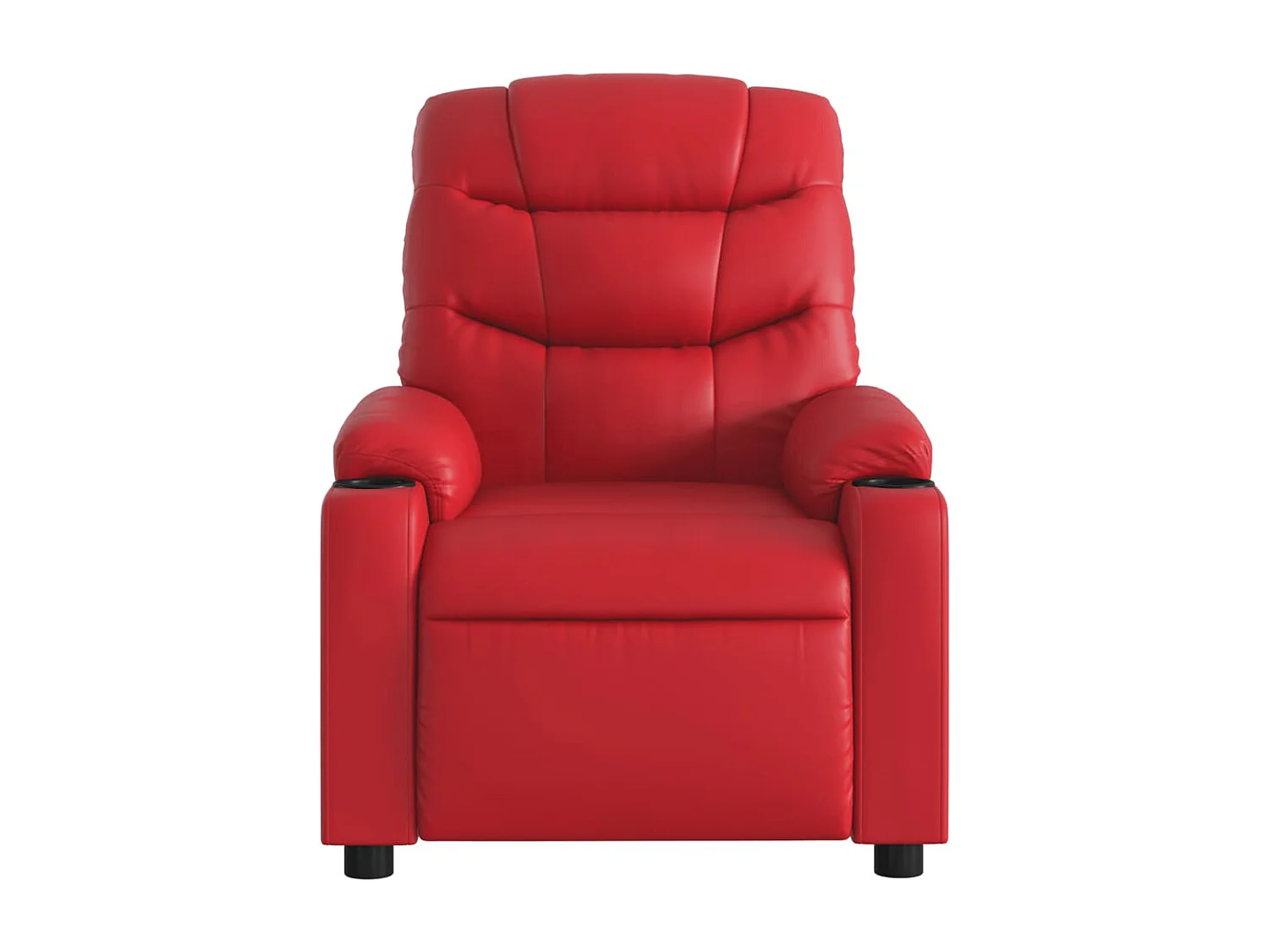 Fauteuil massant inclinable électrique rouge similicuir