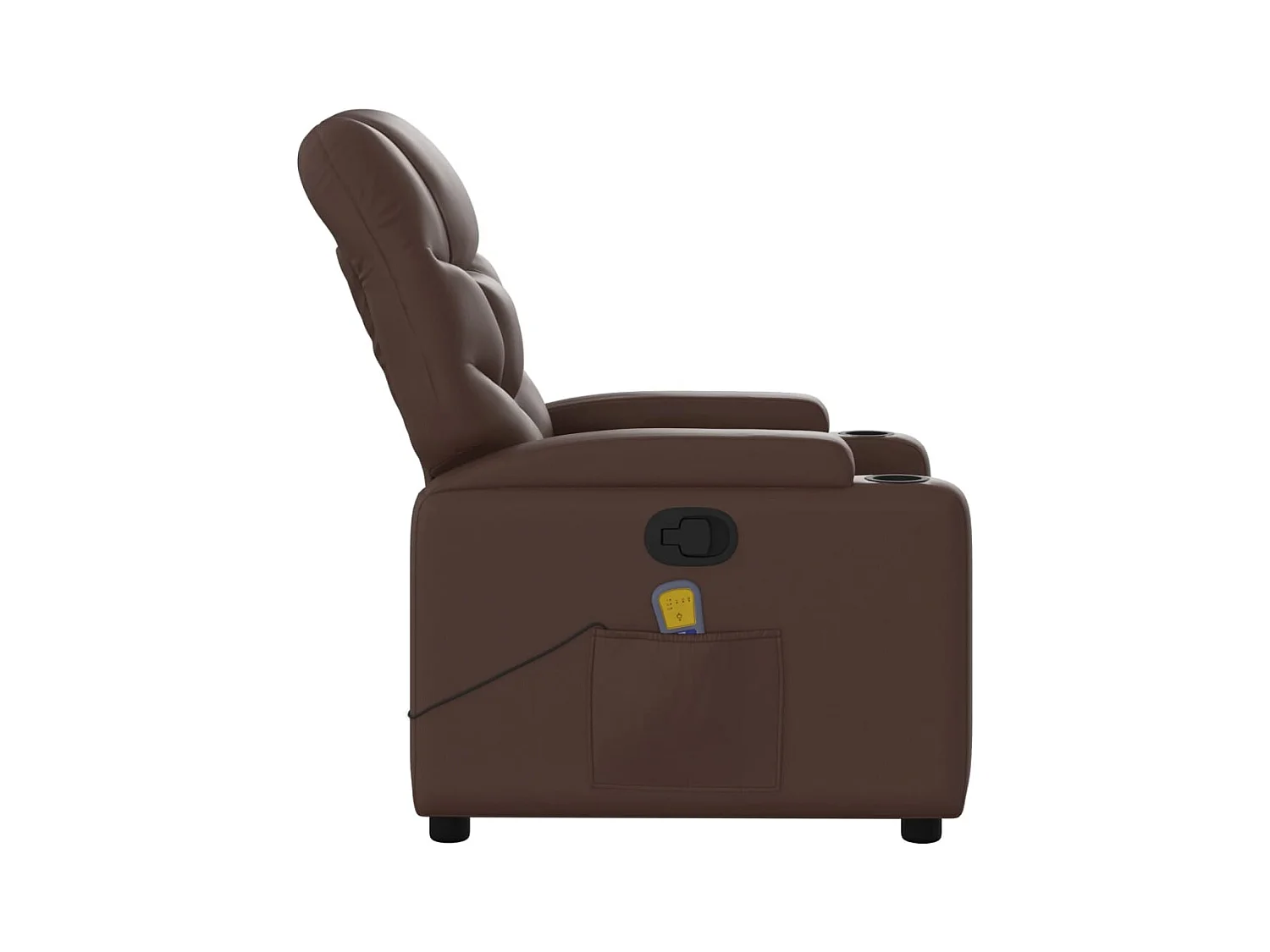 Fauteuil massant inclinable Marron Similicuir