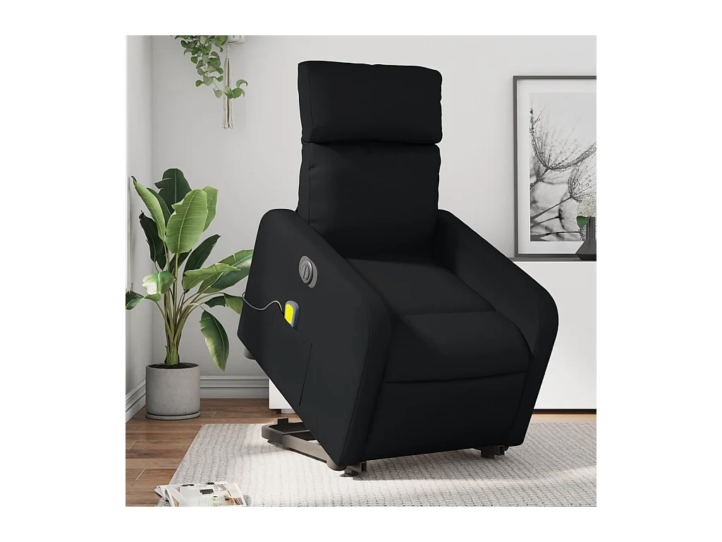 Fauteuil inclinable massant électrique noir similicuir