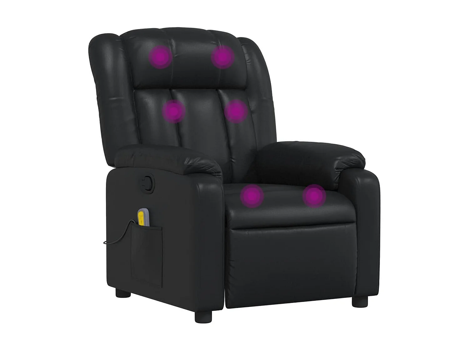 Fauteuil massant inclinable Noir Similicuir