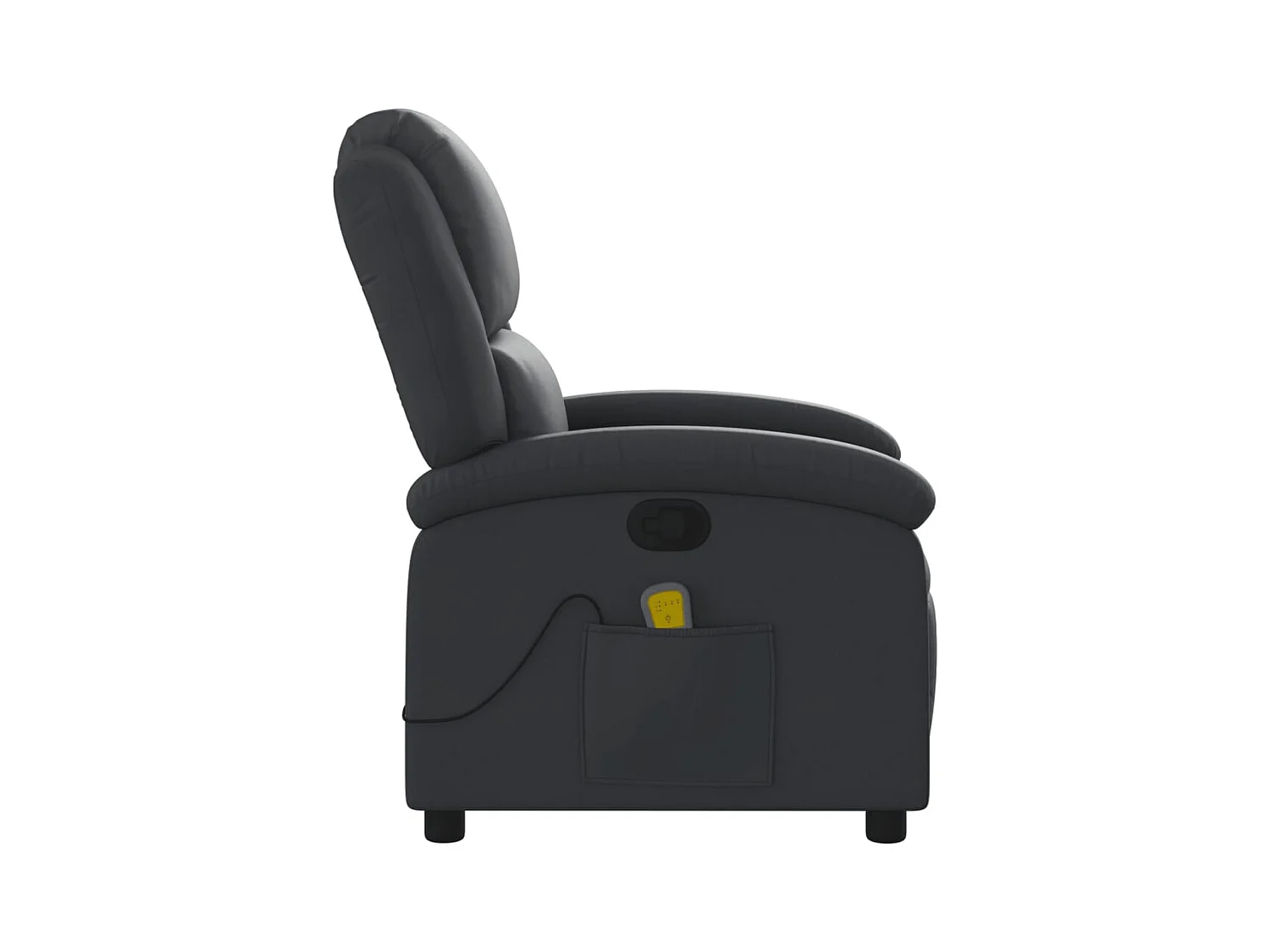 Fauteuil massant inclinable noir cuir véritable