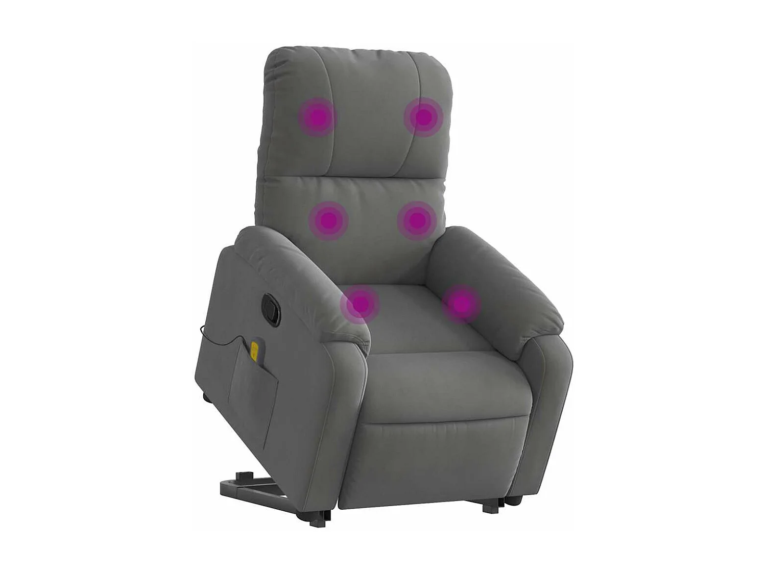 Sillón reclinable masaje elevable tela microfibra gris oscuro