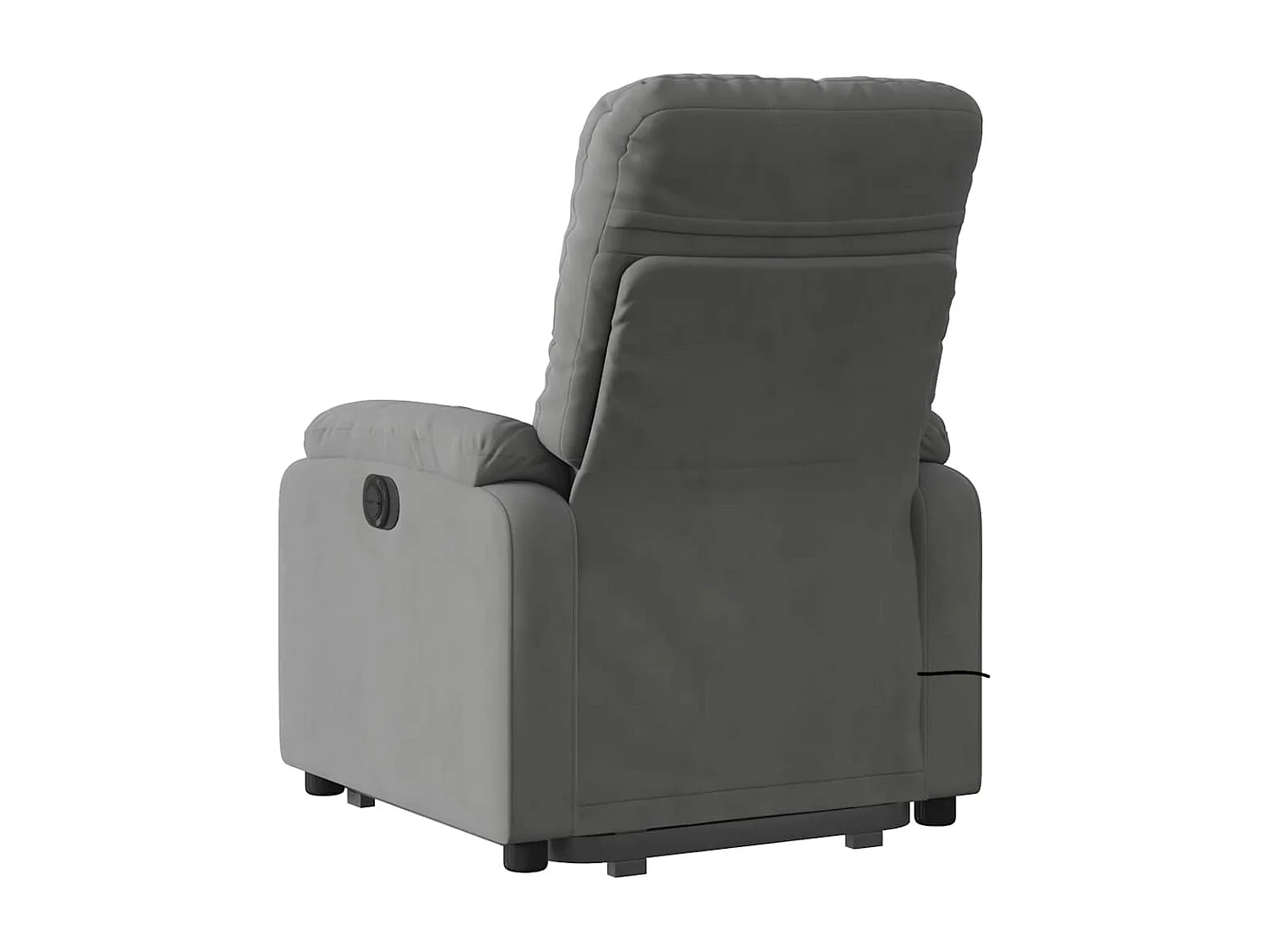 Sillón reclinable masaje elevable tela microfibra gris oscuro