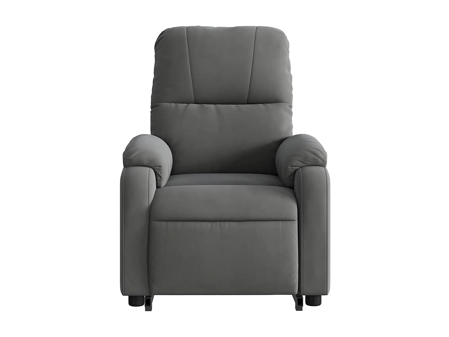 Sillón reclinable masaje elevable tela microfibra gris oscuro