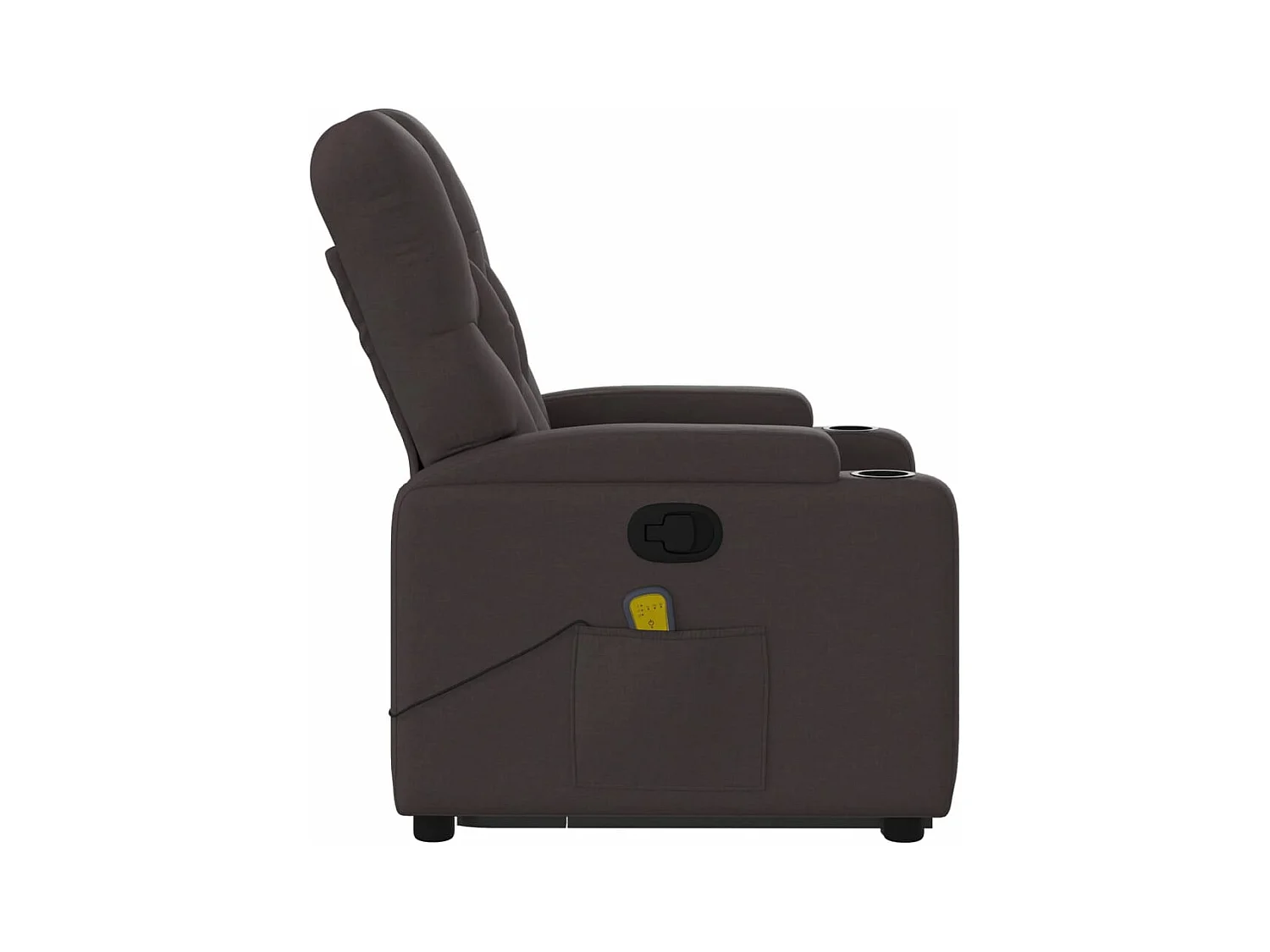 Fauteuil inclinable massant Marron foncé Tissu