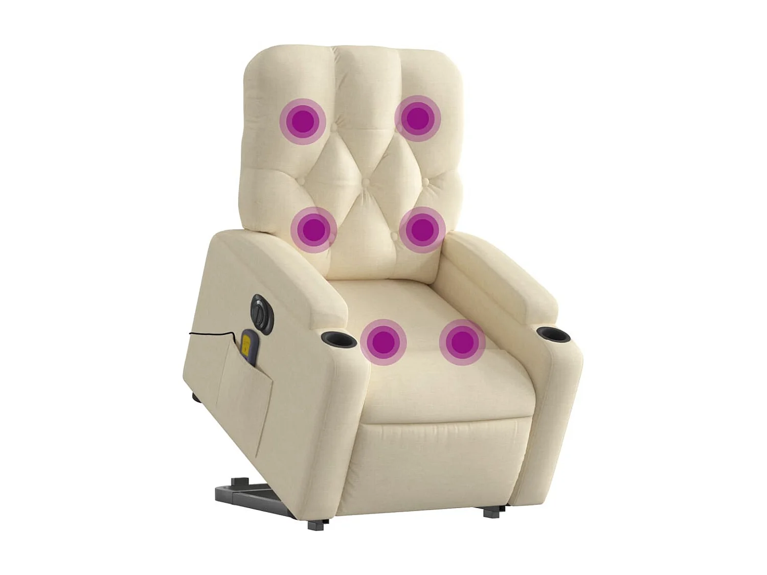 Fauteuil inclinable massant électrique Crème Tissu