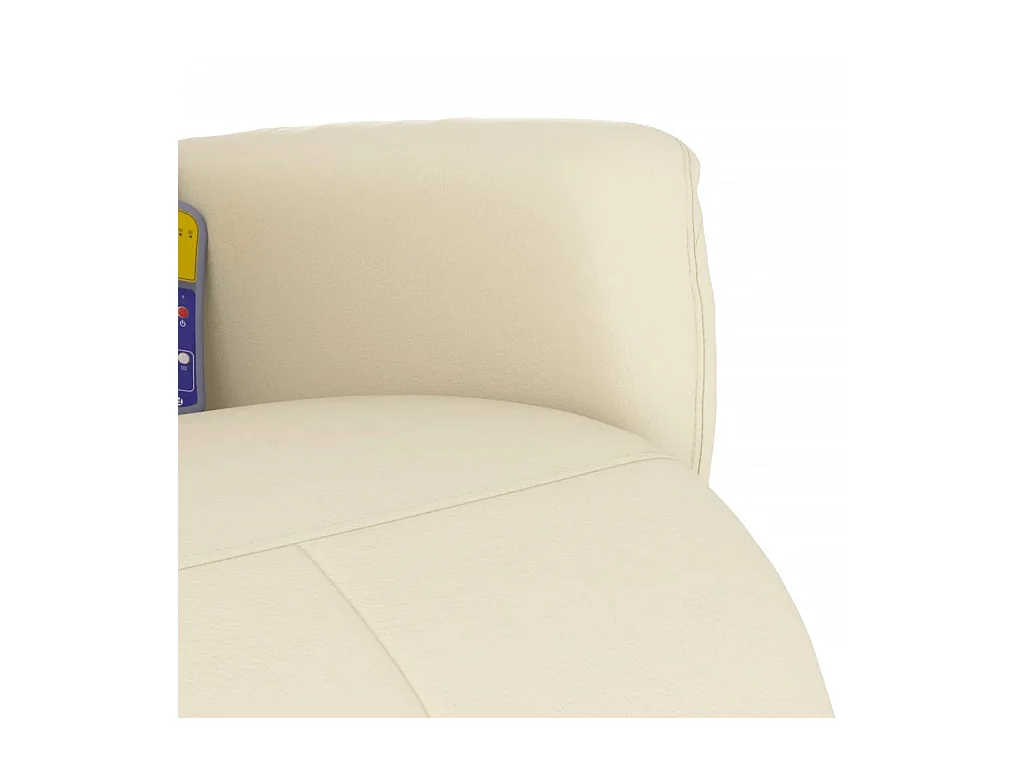 Fauteuil inclinable massant et repose-pieds crème similicuir