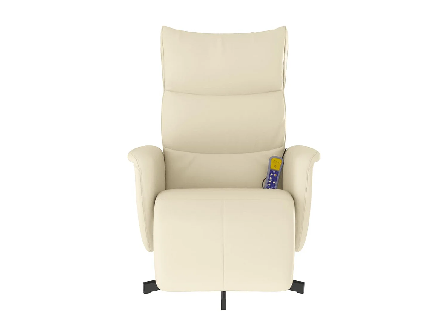 Cadeira massagens reclinável c/apoio pés couro artificial creme