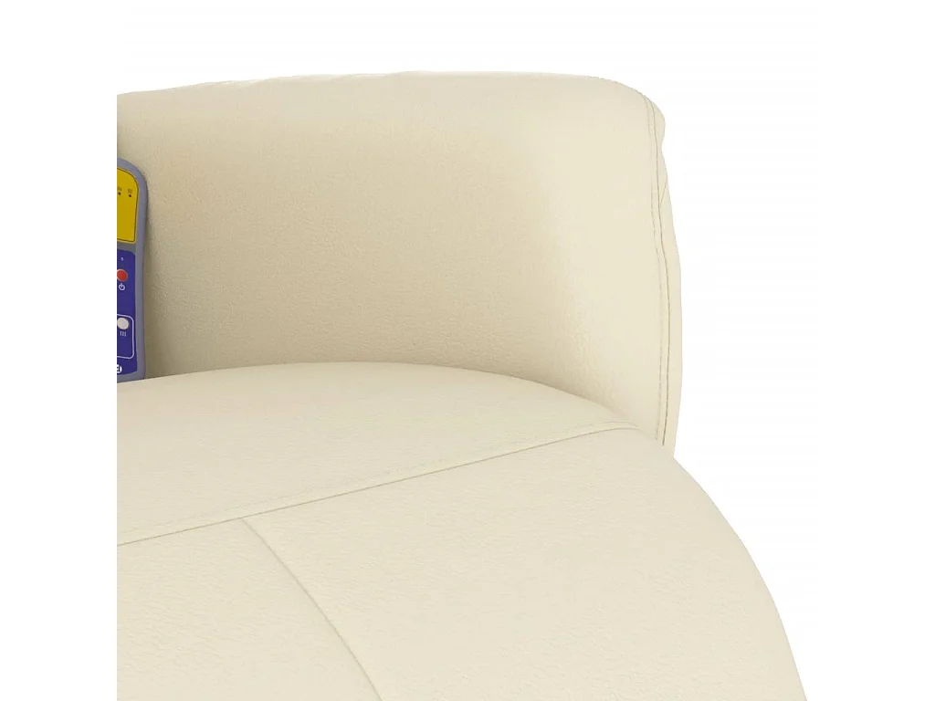 Cadeira massagens reclinável c/apoio pés couro artificial creme