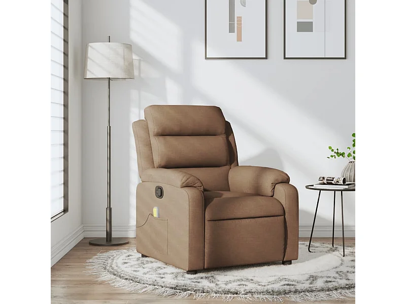 Fauteuil massant inclinable Marron Tissu
