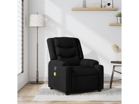 vente unique Fauteuil massant inclinable Noir Tissu