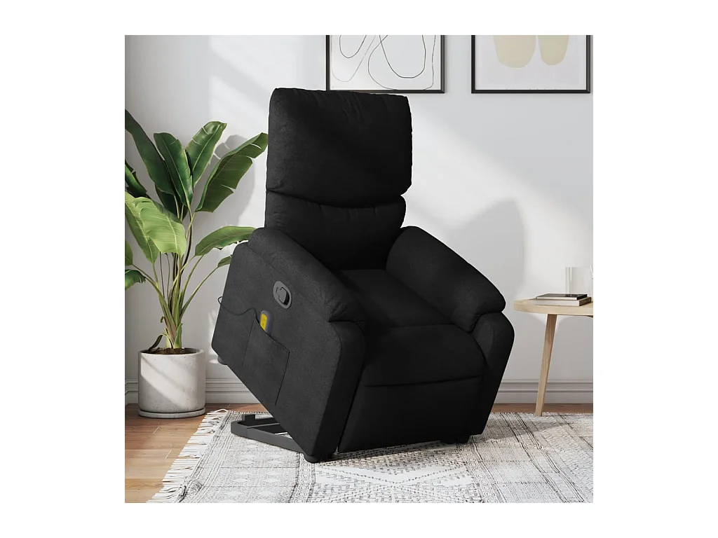 Fauteuil massant inclinable Noir Tissu