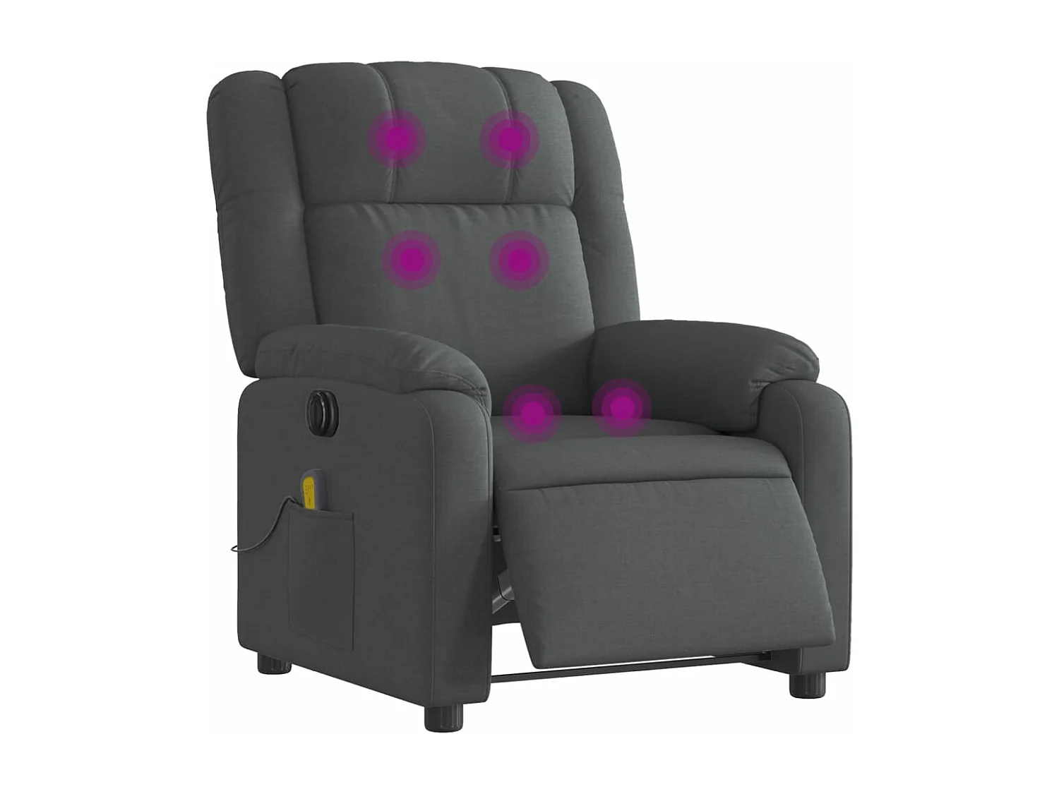 Sillón reclinable de masaje eléctrico tela gris oscuro