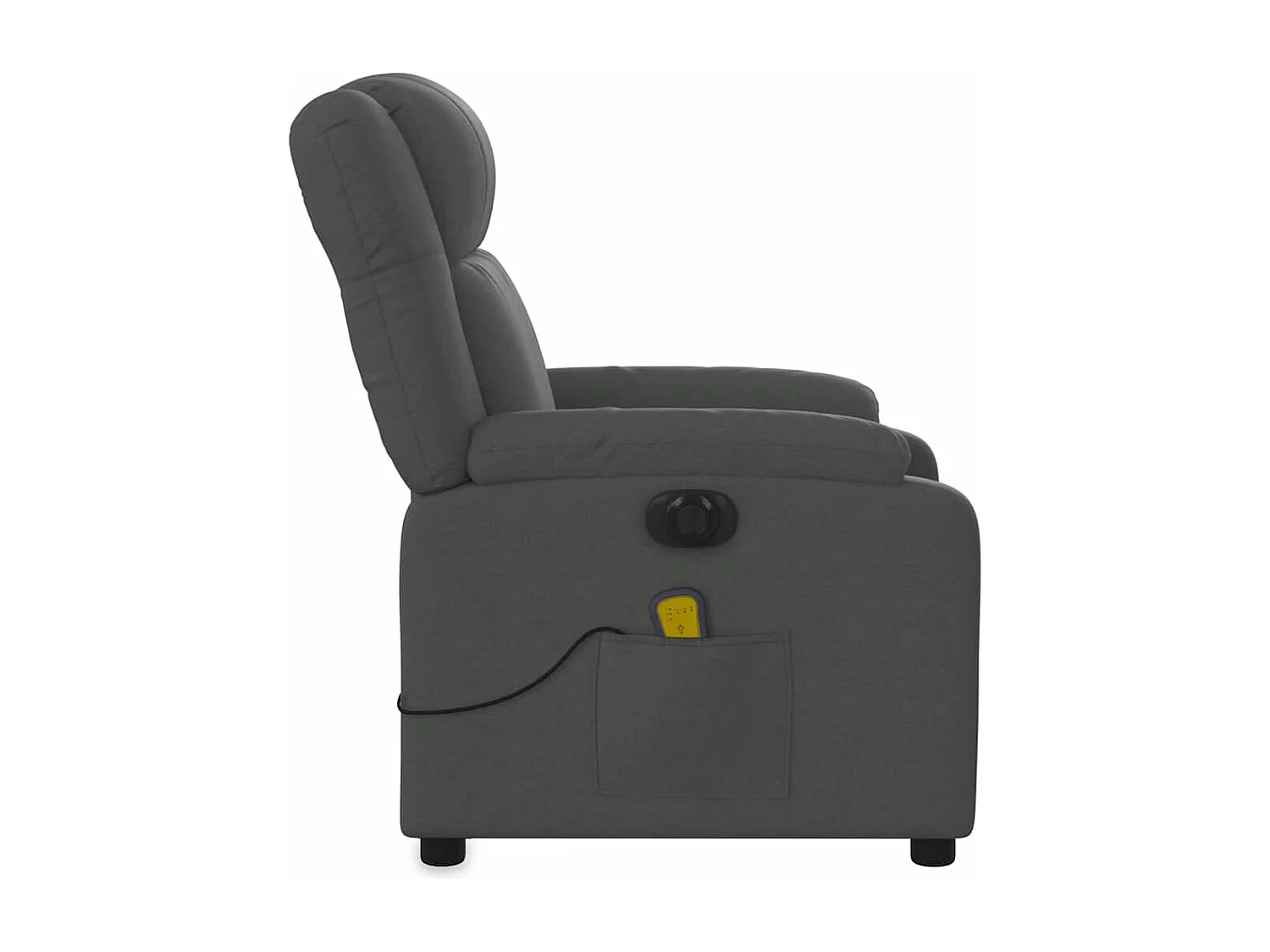 Sillón reclinable de masaje eléctrico tela gris oscuro