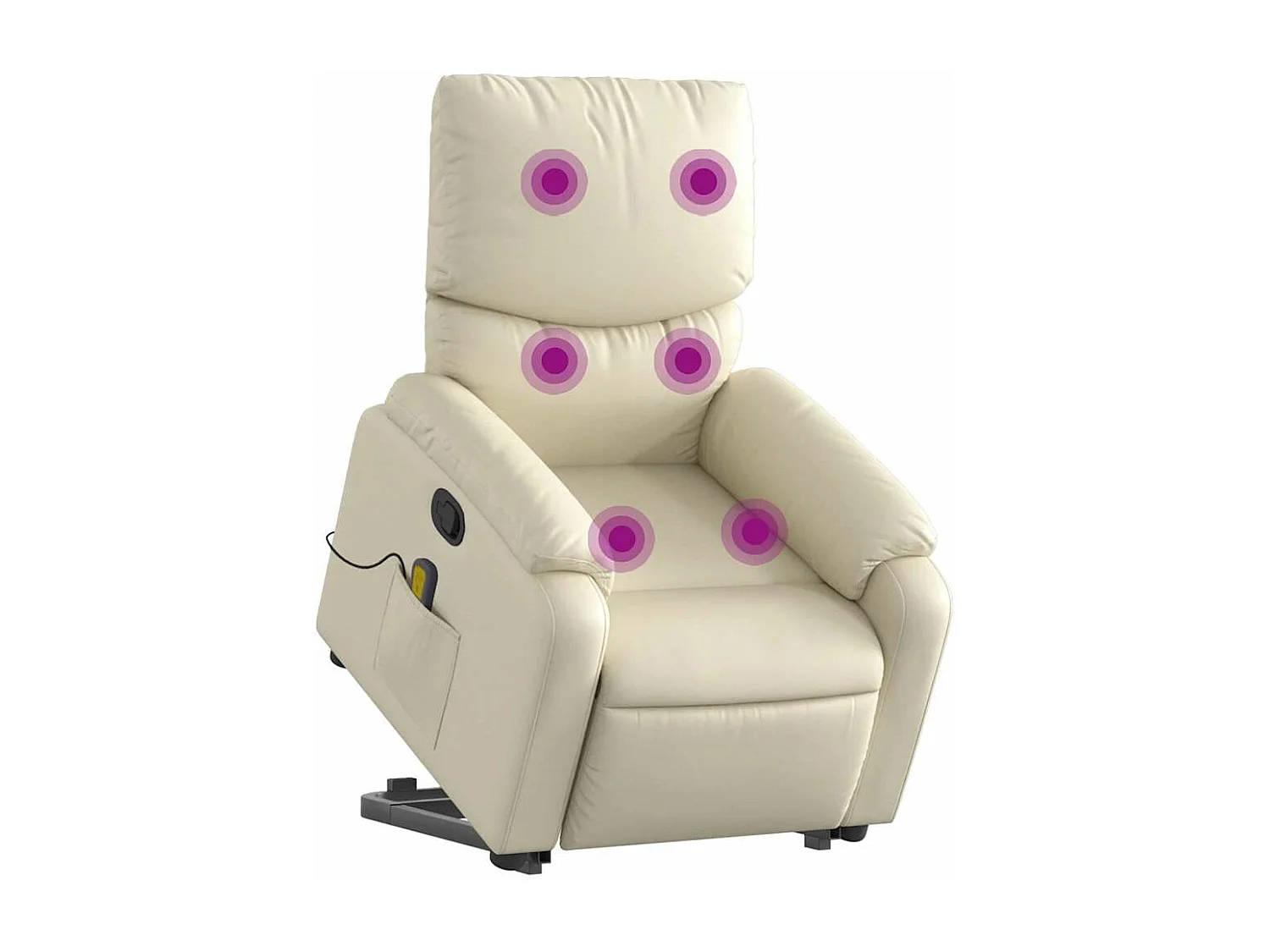 Fauteuil inclinable massant Crème Similicuir