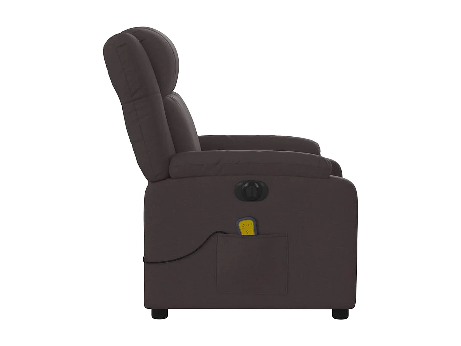 Fauteuil massant inclinable électrique Marron foncé Tissu