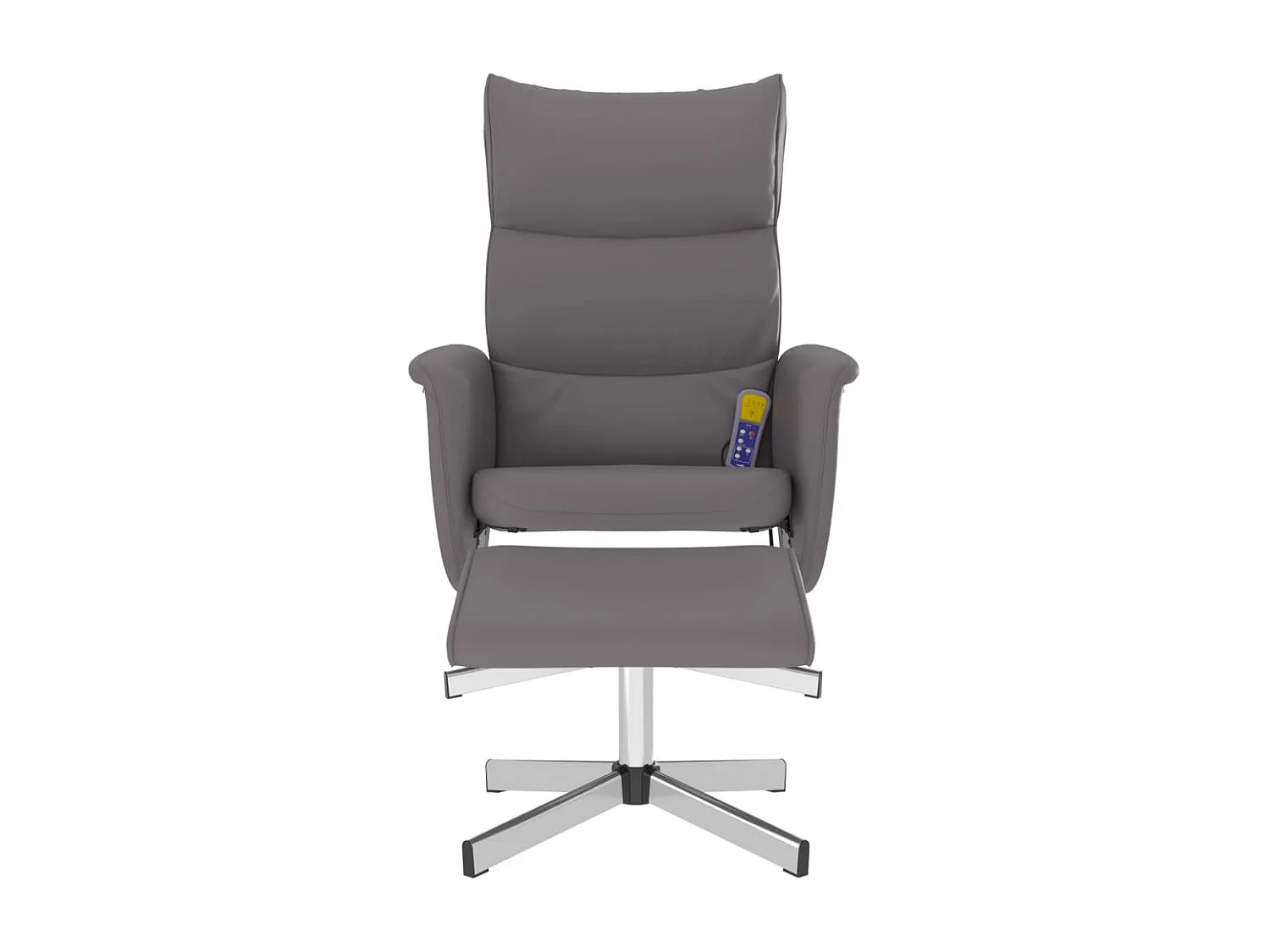 Fauteuil inclinable massant avec repose-pied gris similicuir