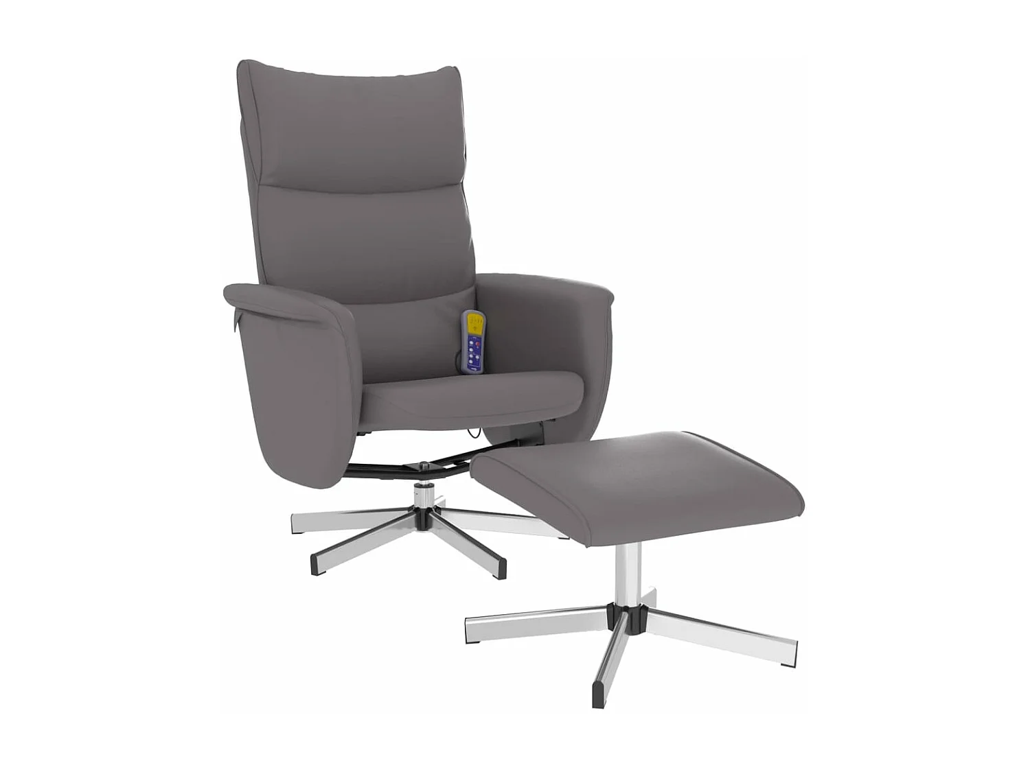 Fauteuil inclinable massant avec repose-pied gris similicuir