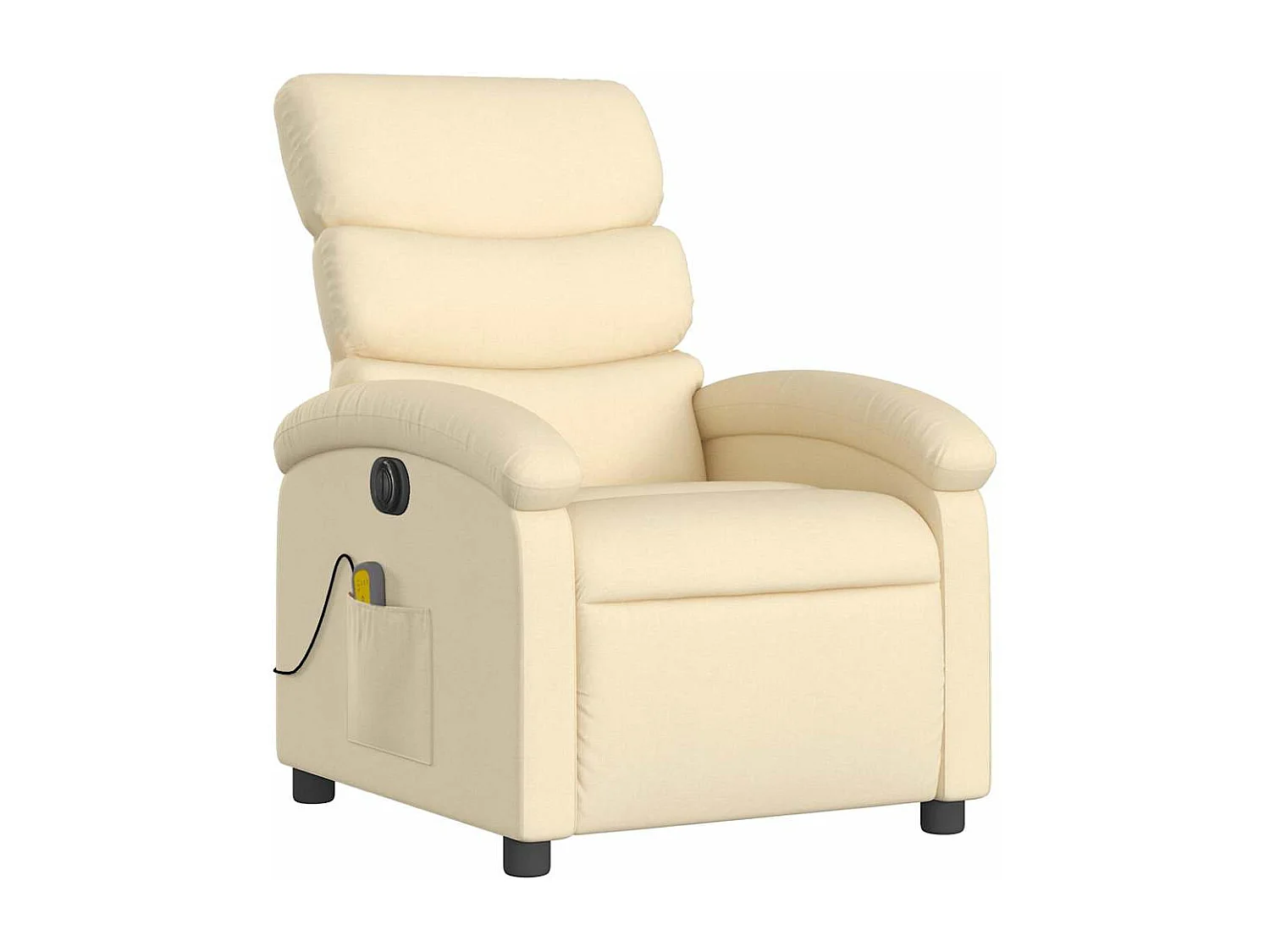Fauteuil inclinable massant électrique crème tissu