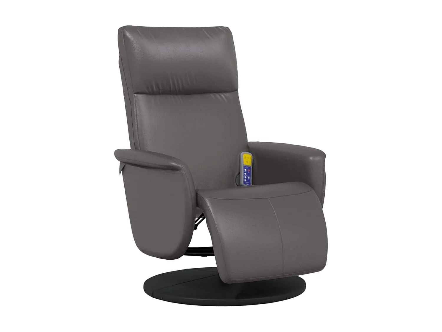 Fauteuil inclinable massant repose-pieds gris similicuir