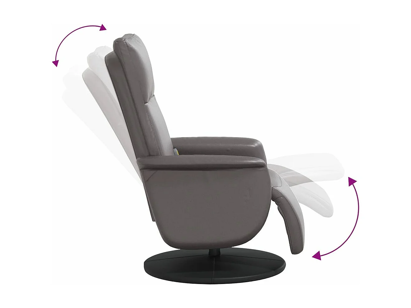 Fauteuil inclinable massant repose-pieds gris similicuir