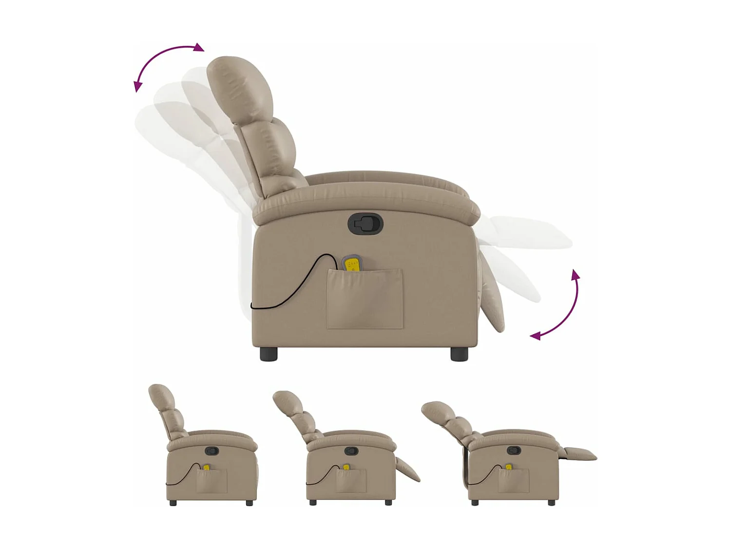 Fauteuil massant inclinable Cappuccino Similicuir