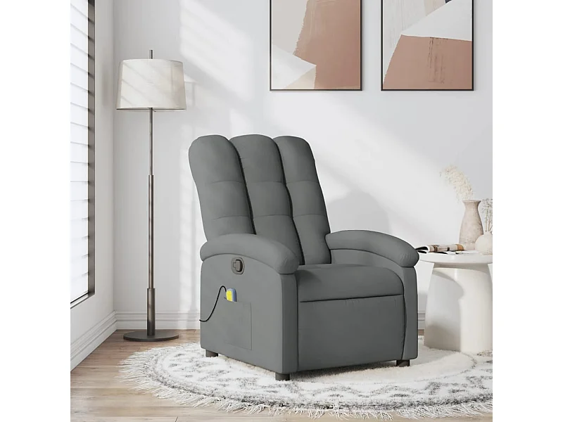 Fauteuil massant inclinable Gris foncé Tissu