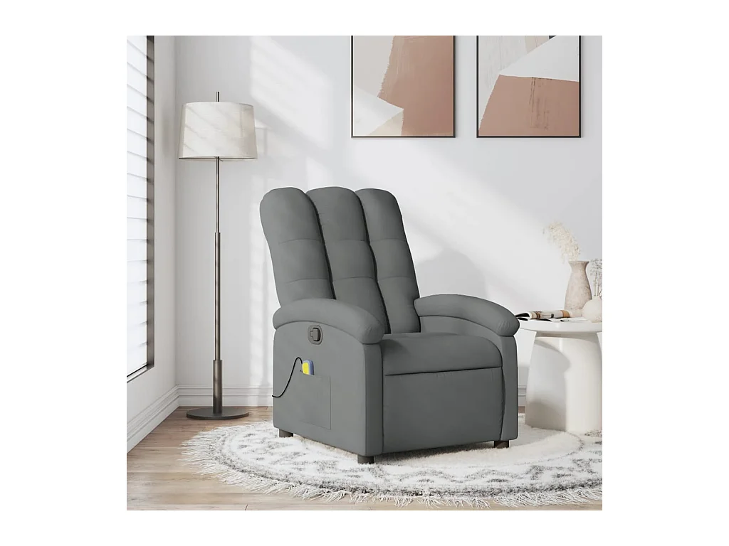 Fauteuil massant inclinable Gris foncé Tissu