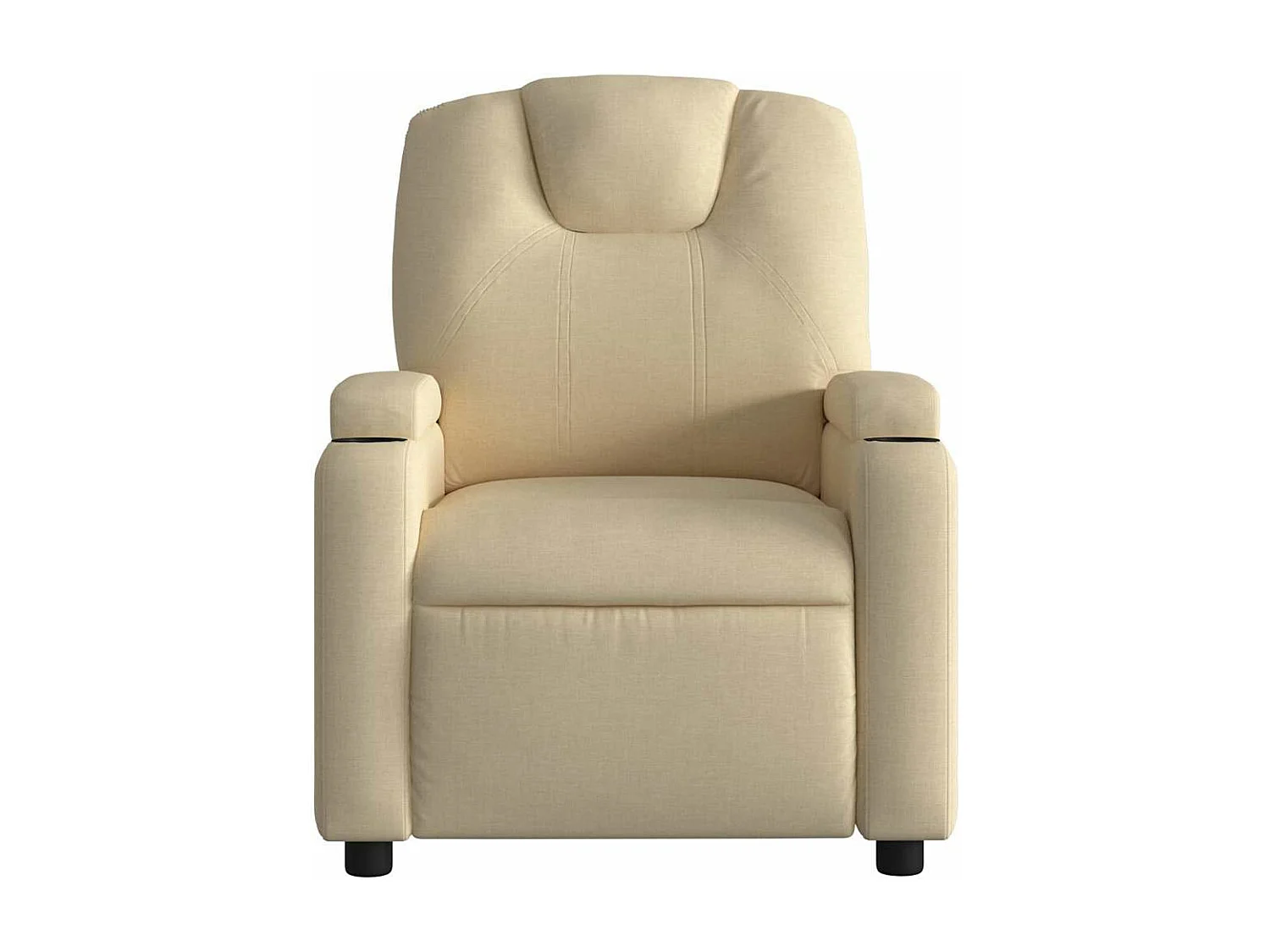 Fauteuil inclinable massant électrique crème tissu