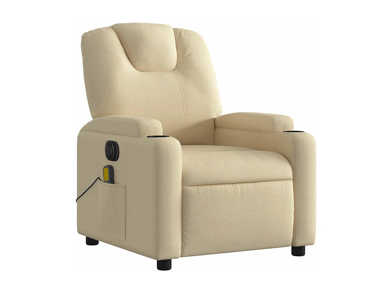 Fauteuil inclinable massant électrique crème tissu