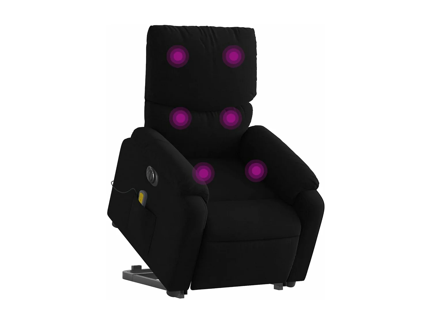 Poltrona elétrica elevatória massagens tecido preto