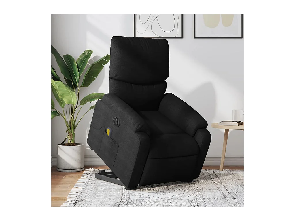 Fauteuil inclinable massant électrique Noir Tissu