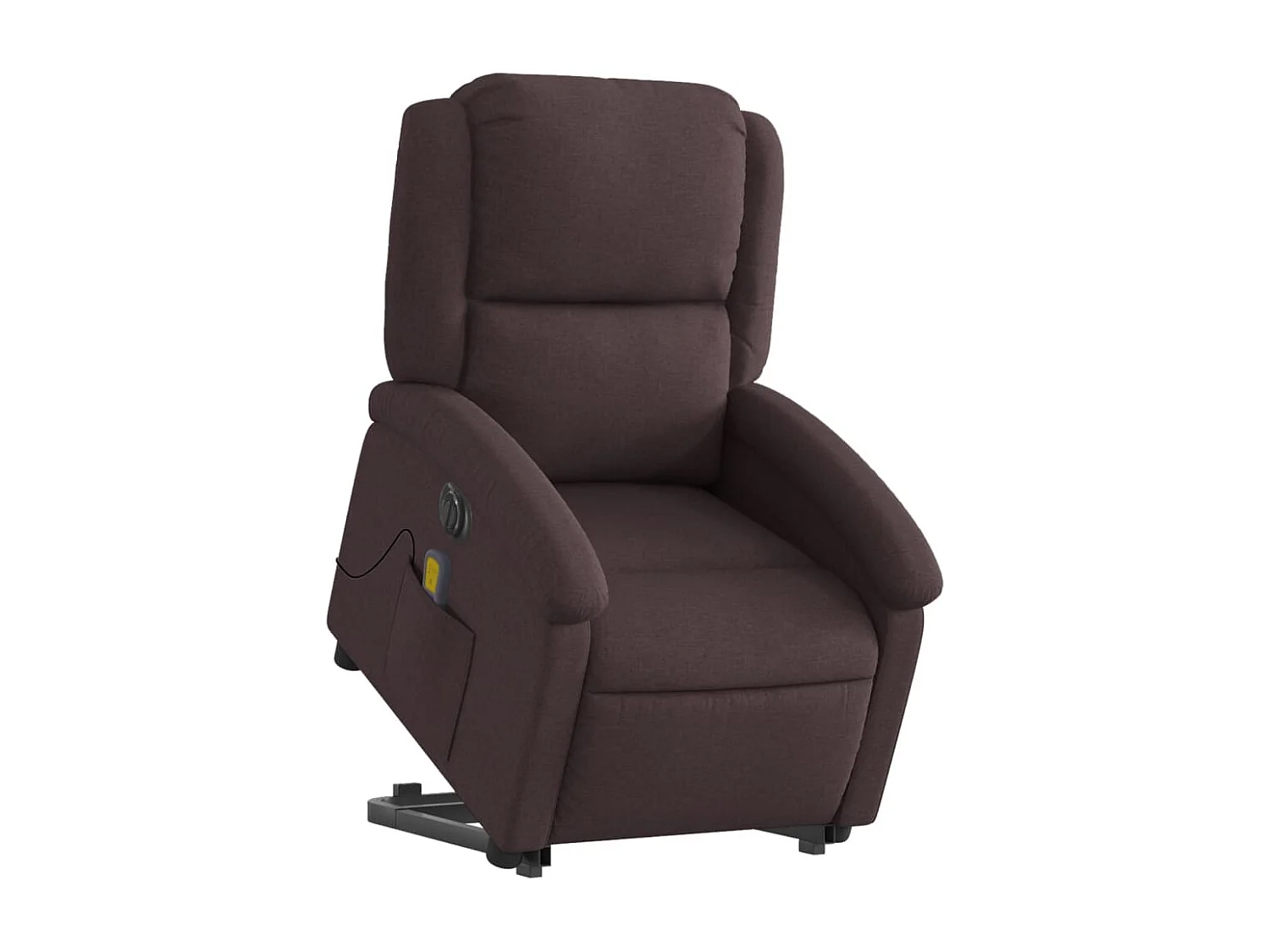 Fauteuil inclinable massant électrique Marron foncé Tissu
