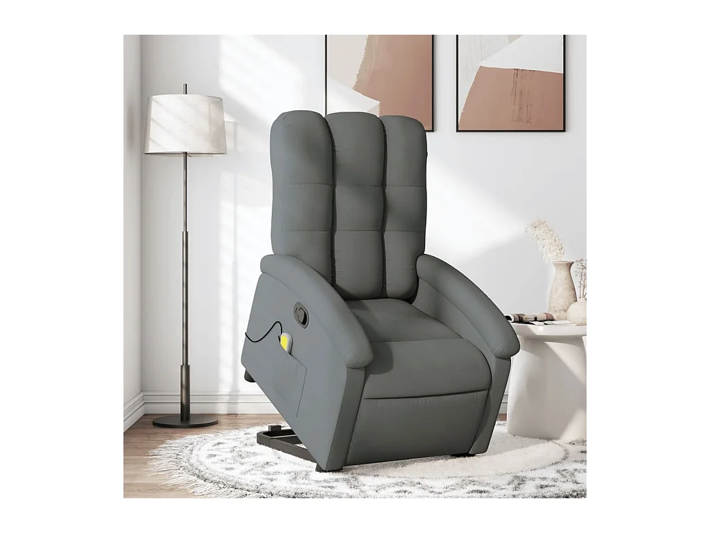 Fauteuil massant inclinable Gris foncé Tissu