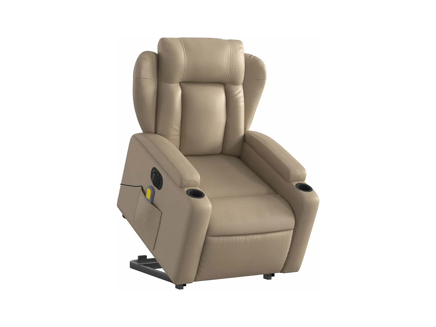 Fauteuil inclinable massant électrique cappuccino similicuir