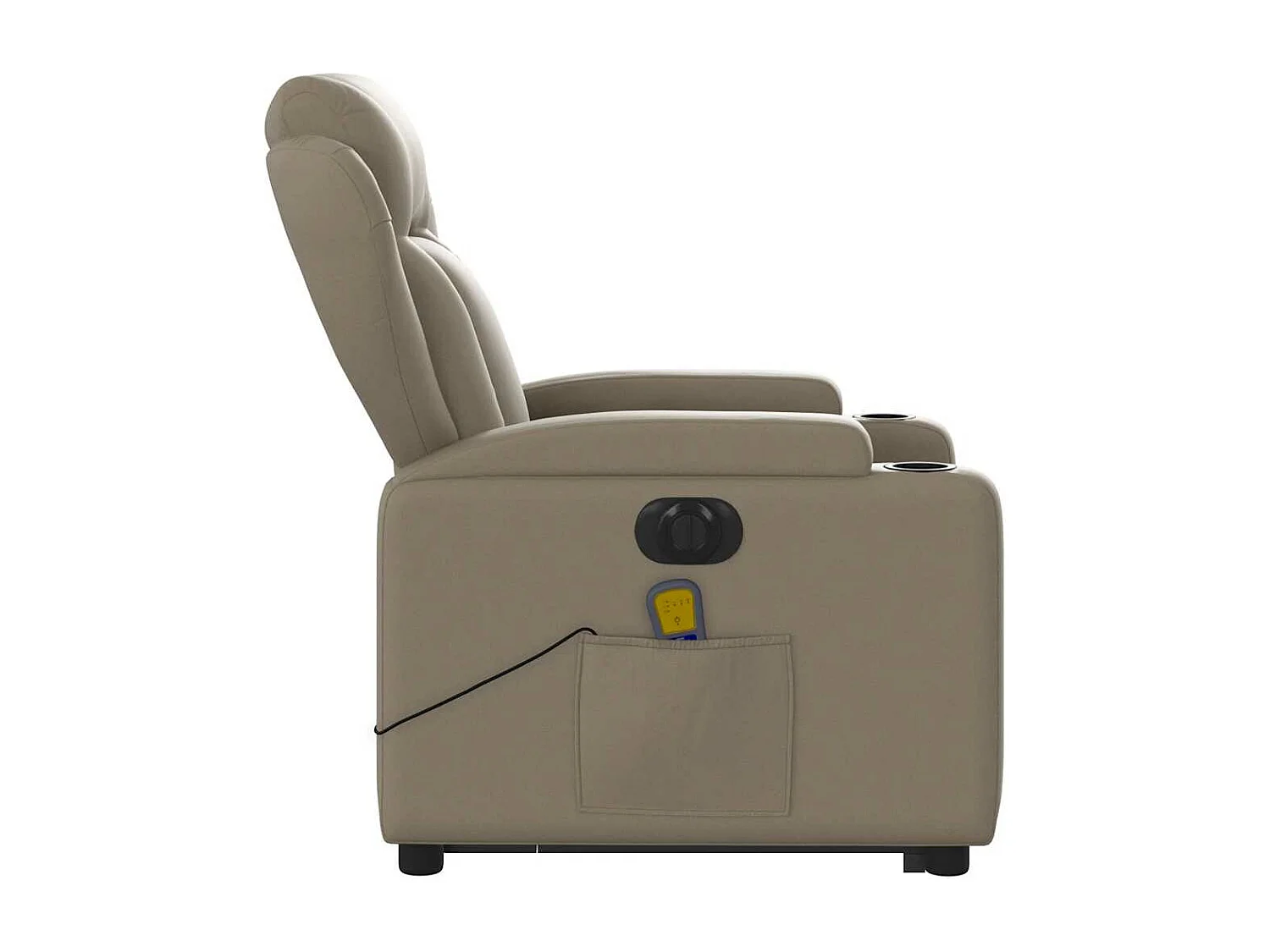 Fauteuil inclinable massant électrique cappuccino similicuir