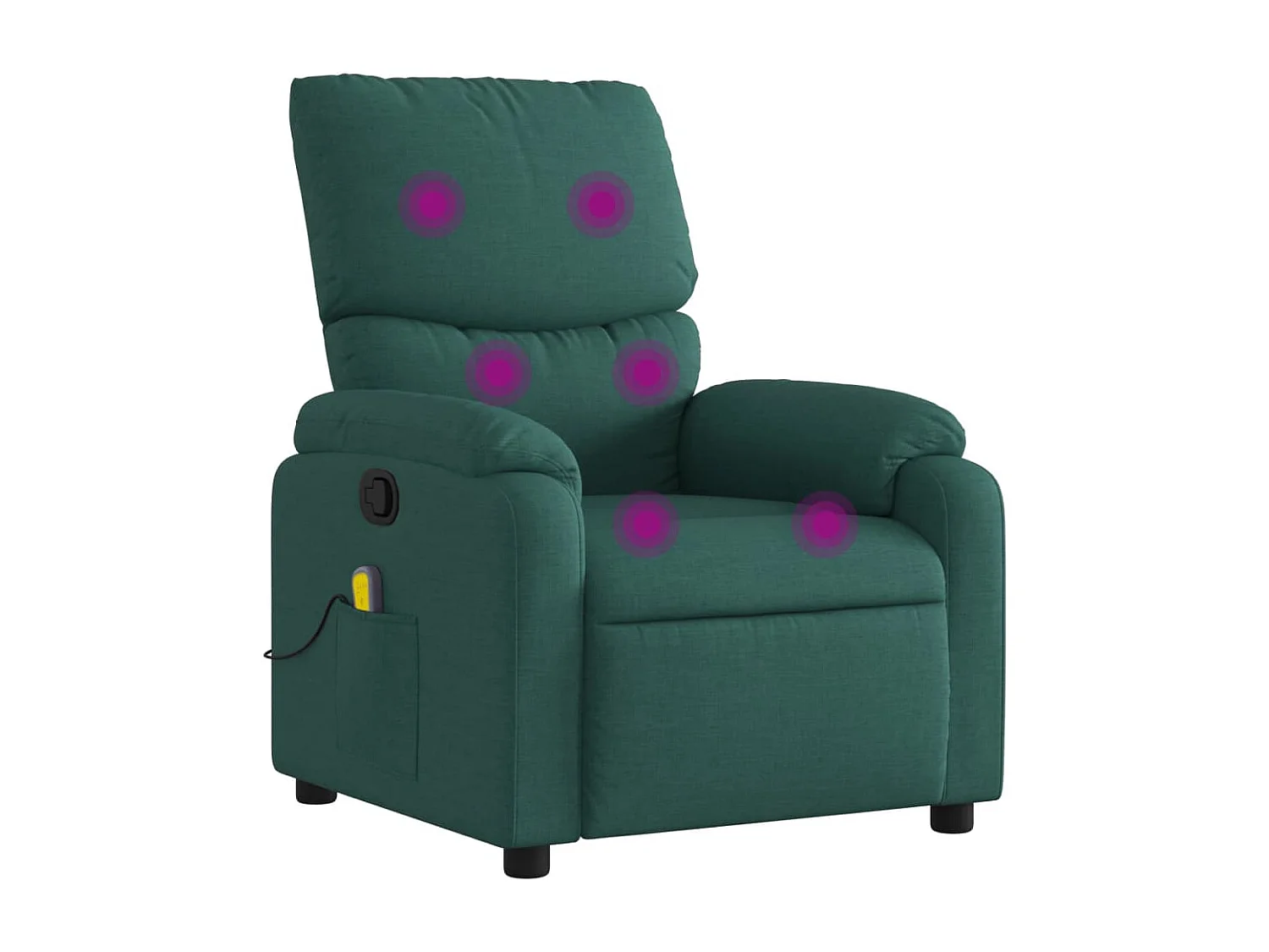 Fauteuil massant inclinable Vert foncé Tissu
