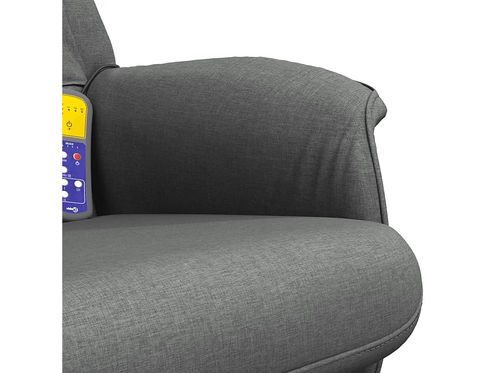 Fauteuil massant inclinable et repose-pieds gris foncé tissu