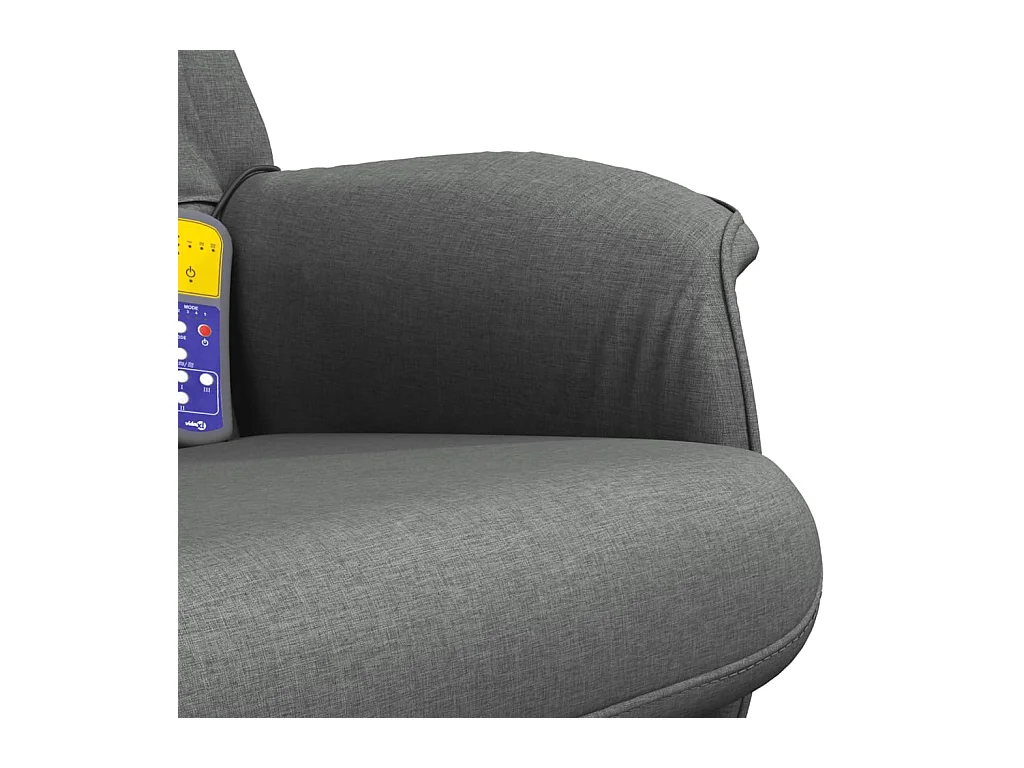 Sillón reclinable de masaje con reposapiés tela gris oscuro