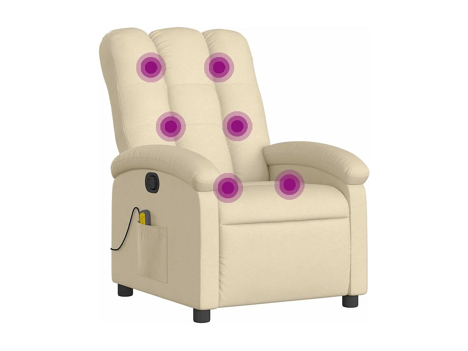 Fauteuil massant inclinable Crème Tissu