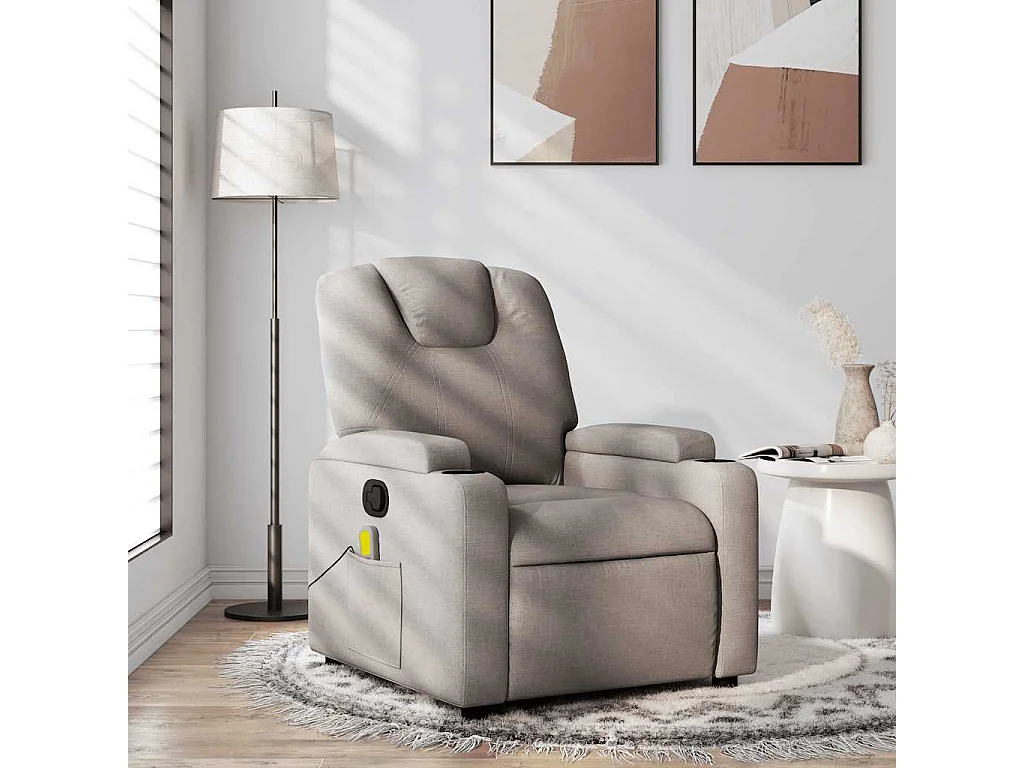 Fauteuil massant inclinable Taupe Tissu