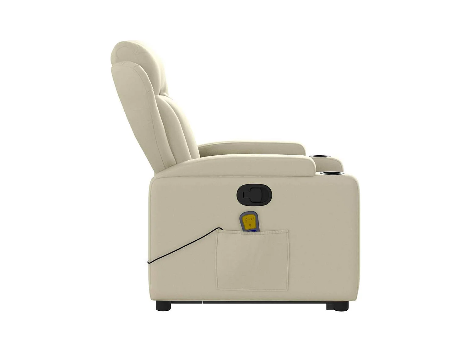 Fauteuil inclinable massant Crème Similicuir