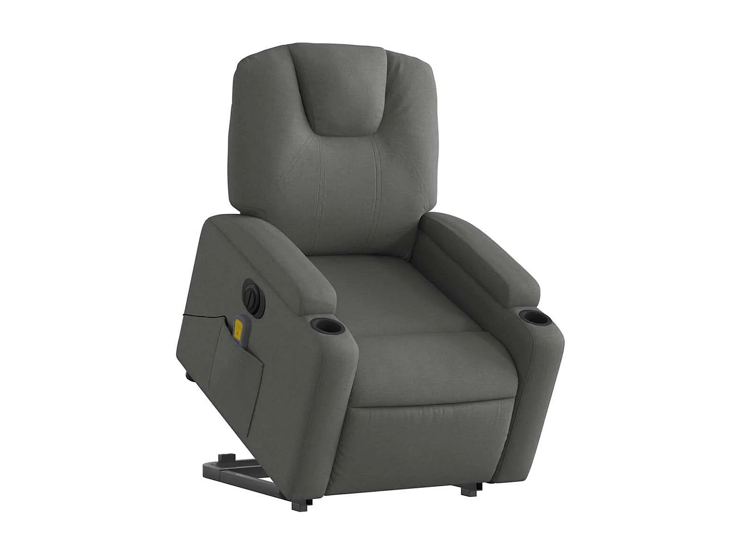 Sillón de masaje eléctrico reclinable elevable tela gris oscuro