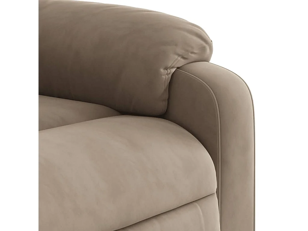 Fauteuil inclinable massant taupe tissu microfibre