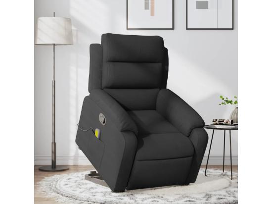 vente unique Fauteuil massant inclinable Noir Tissu