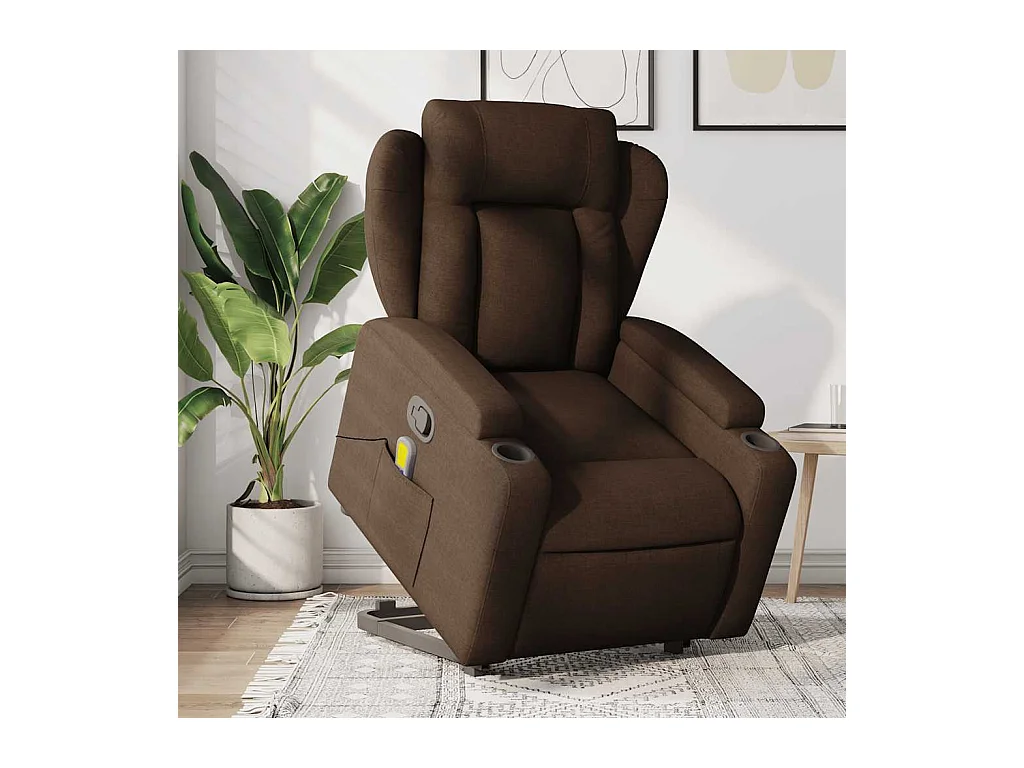 Fauteuil massant inclinable Marron Tissu