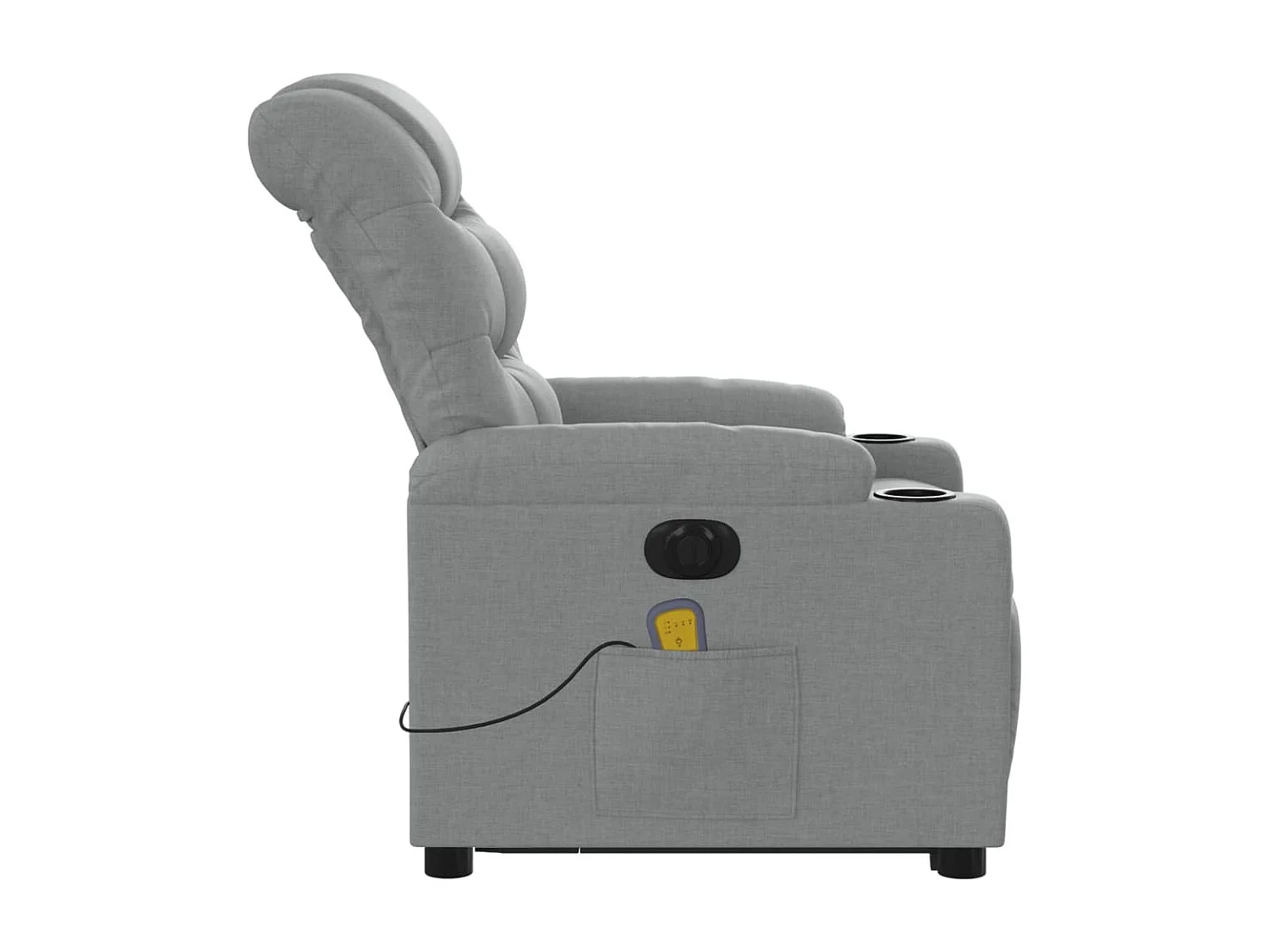 Fauteuil inclinable massant électrique Gris clair Tissu