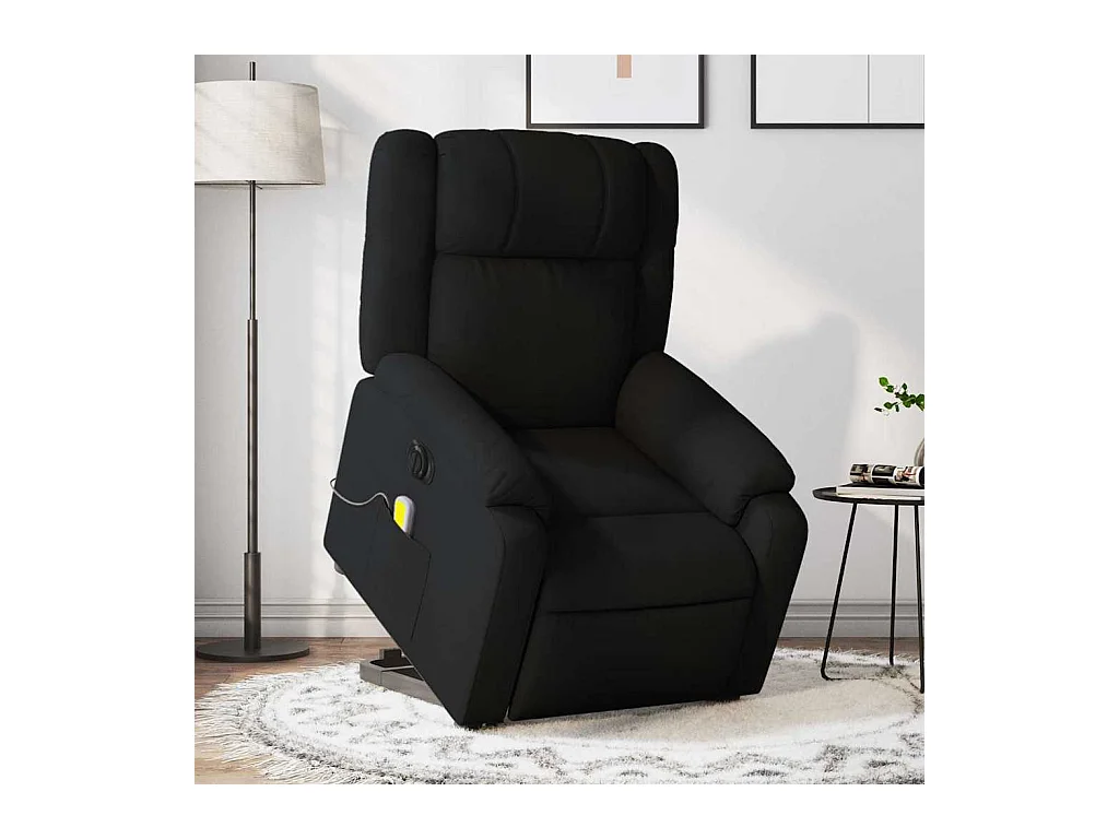 Fauteuil inclinable massant électrique Noir Tissu