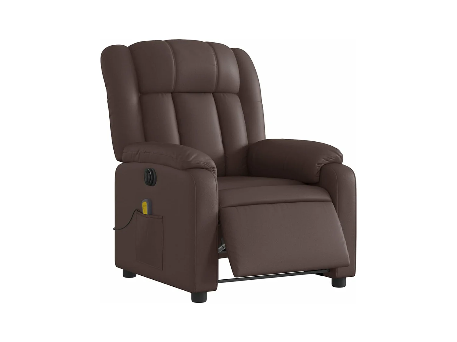 Fauteuil massant inclinable électrique marron similicuir